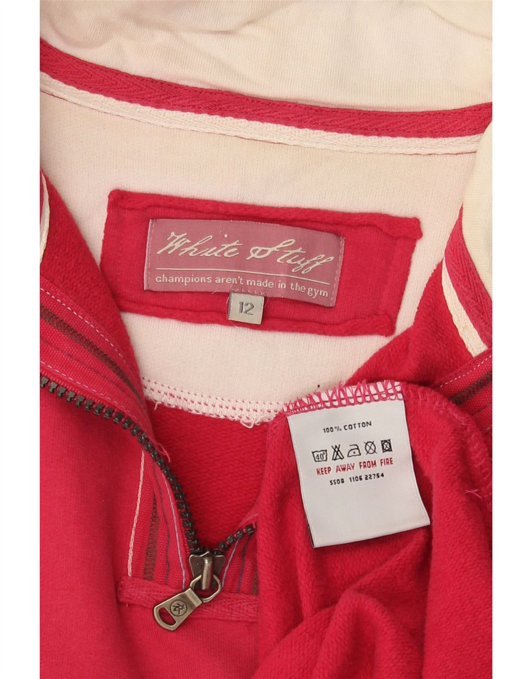Damska bluza z zamkiem White Stuff UK 12, średnia różowa bawełna