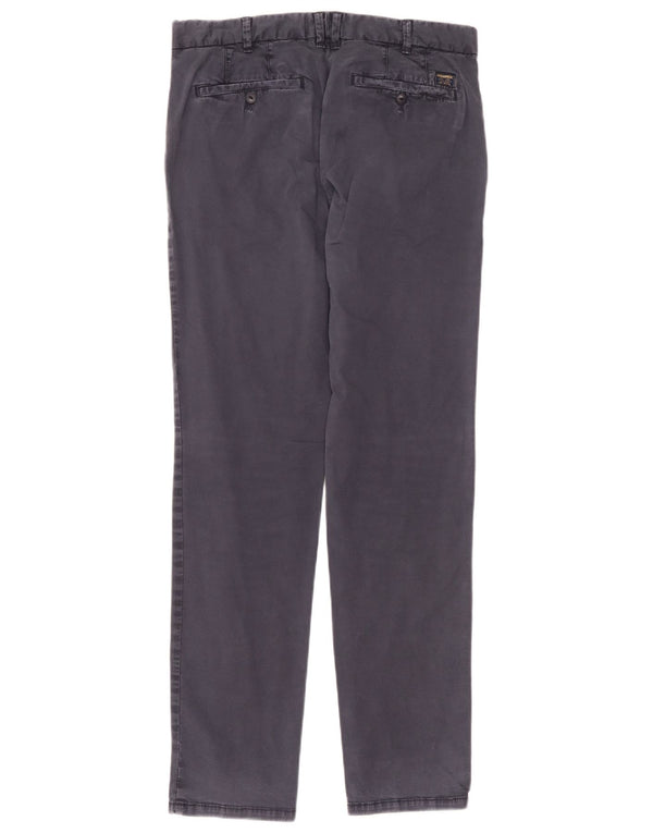 Blauer Mens Slim Chino Trousers W32 L33 Navy Blue Cotton