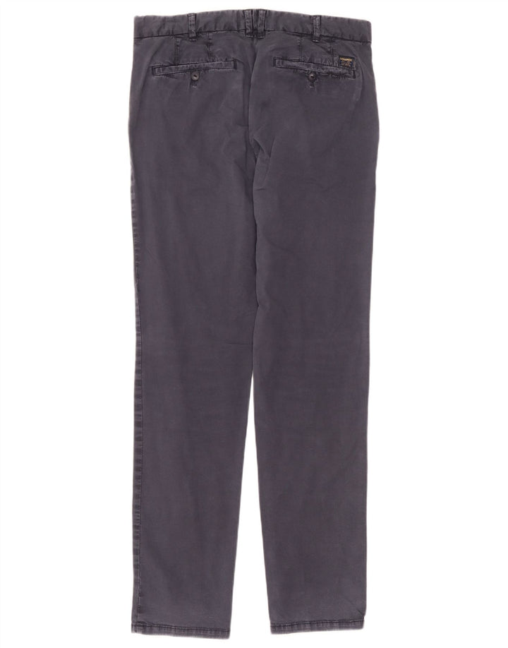 Blauer Mens Slim Chino Trousers W32 L33 Navy Blue Cotton