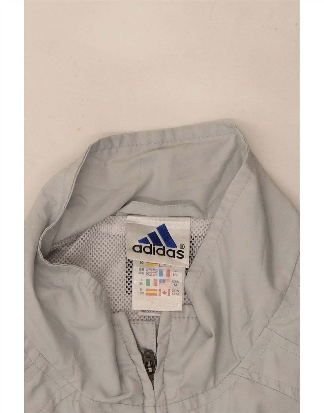 Adidas Męska bluza dresowa UK 40/42 Średni szary poliester z blokami kolorów
