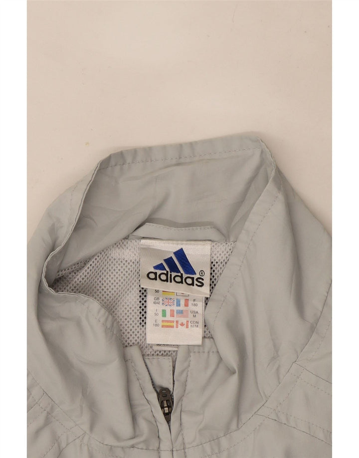 Adidas Męska bluza dresowa UK 40/42 Średni szary poliester z blokami kolorów