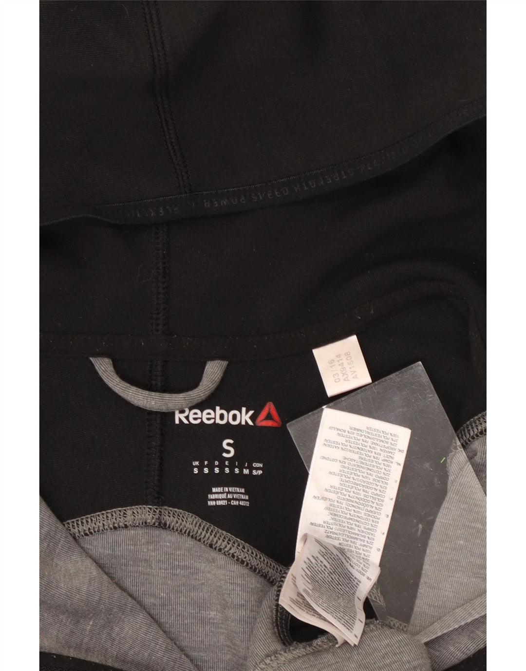 Męski sweter z kapturem i zamkiem REEBOK, mały, szary, kolorowy poliester