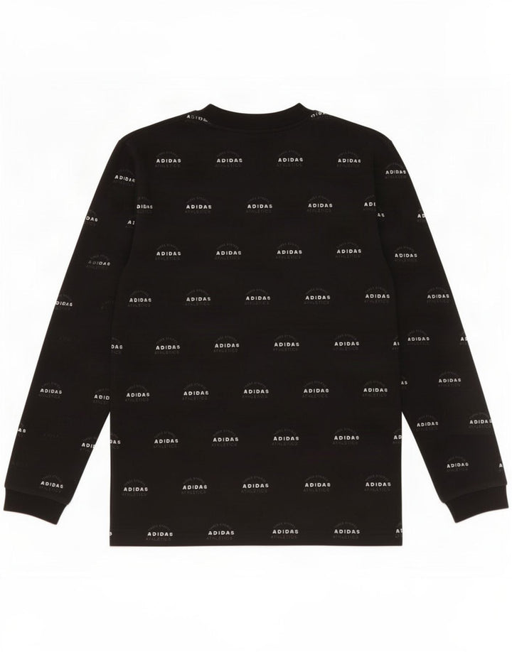 Adidas Męska bluza z grafiką, mała, czarna, bawełniana