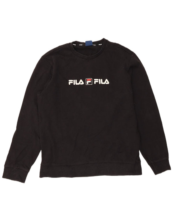 Męski sweter z grafiką Fila 2XL w kolorze czarnym