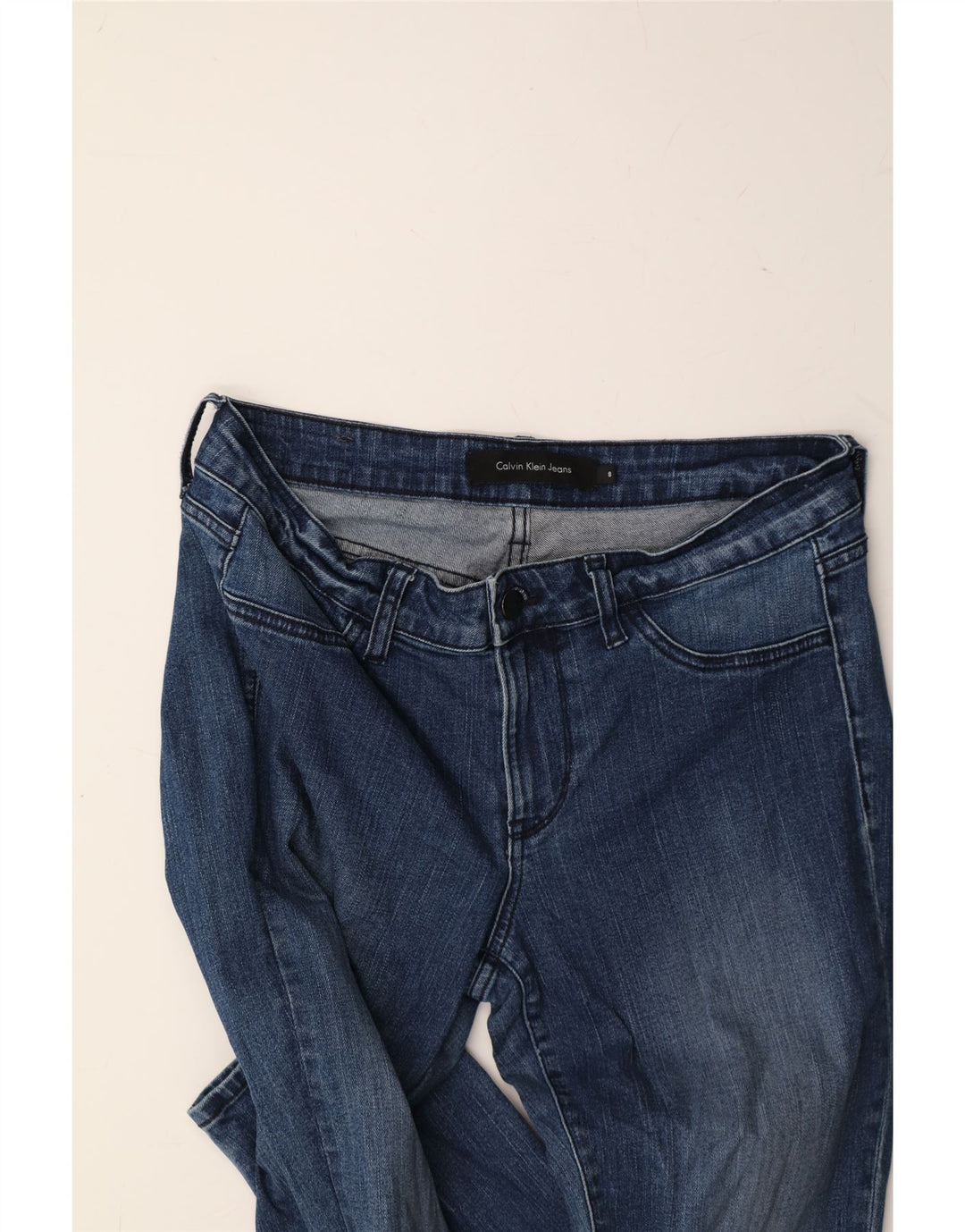 CALVIN KLEIN Womens Slim Jeans US 8 Medium W30 L30 Navy Blue Cotton Vintage Calvin Klein and Second-Hand Calvin Klein from Messina Hembry 