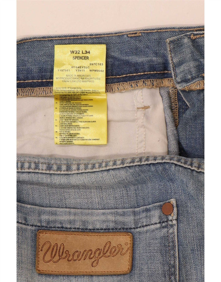 Wrangler Męskie Spencer Straight Jeans W32 L34 Niebieskie bawełniane