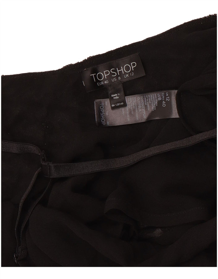 Damska bluzka bez rękawów Topshop UK 12, średni czarny poliester