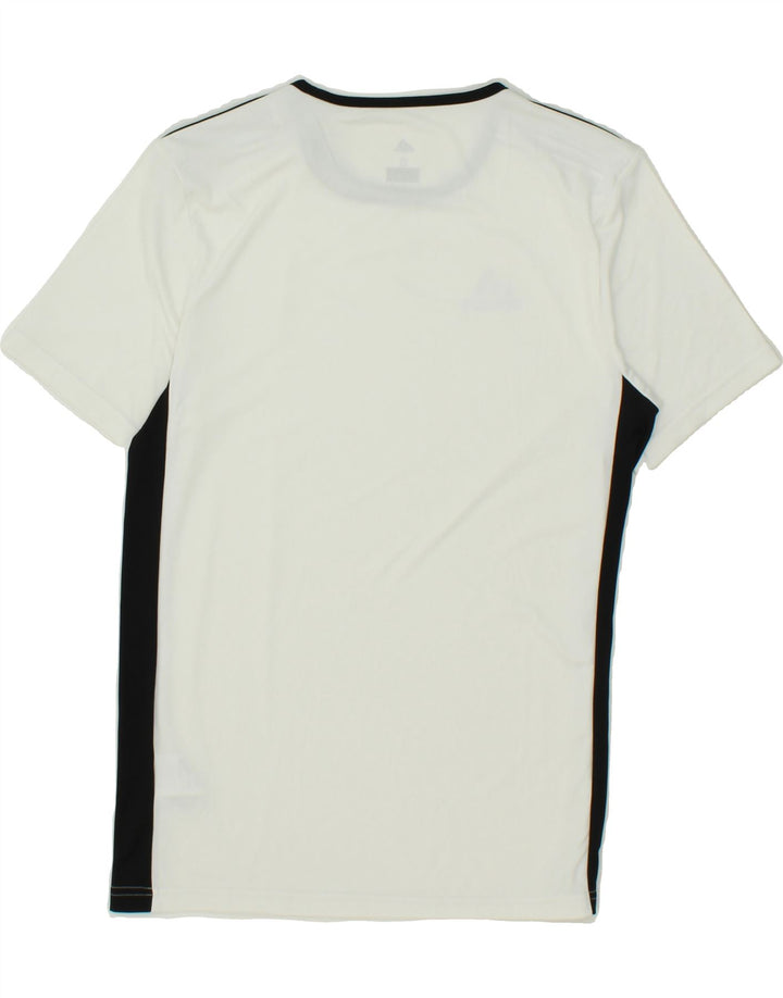 ADIDAS Mens Climalite T-Shirt Top Small White Colourblock Polyester Vintage Adidas and Second-Hand Adidas from Messina Hembry 
