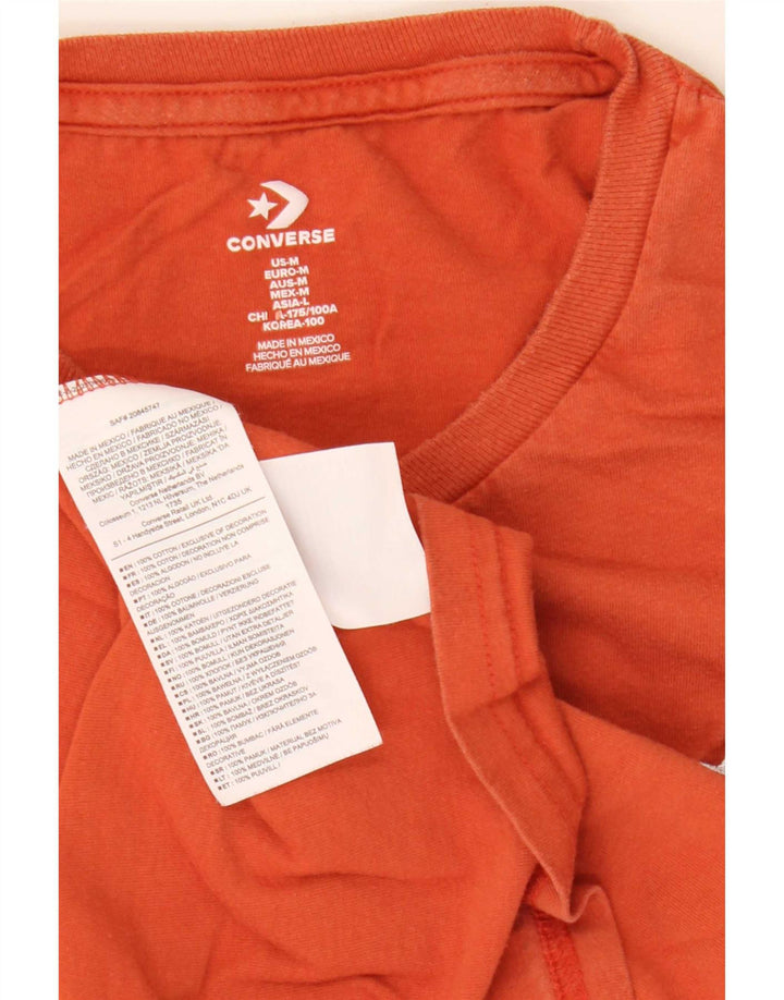 Converse Męski T-shirt Top Średniej Pomarańczowej Bawełny