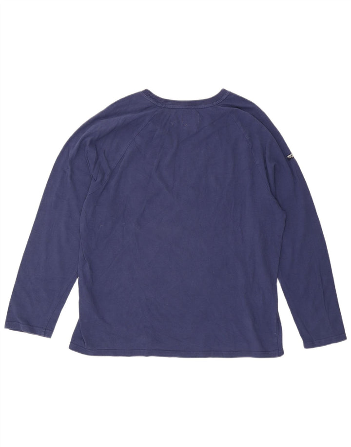 Męski top graficzny Superdry z długim rękawem, 2XL, granatowy, bawełniany