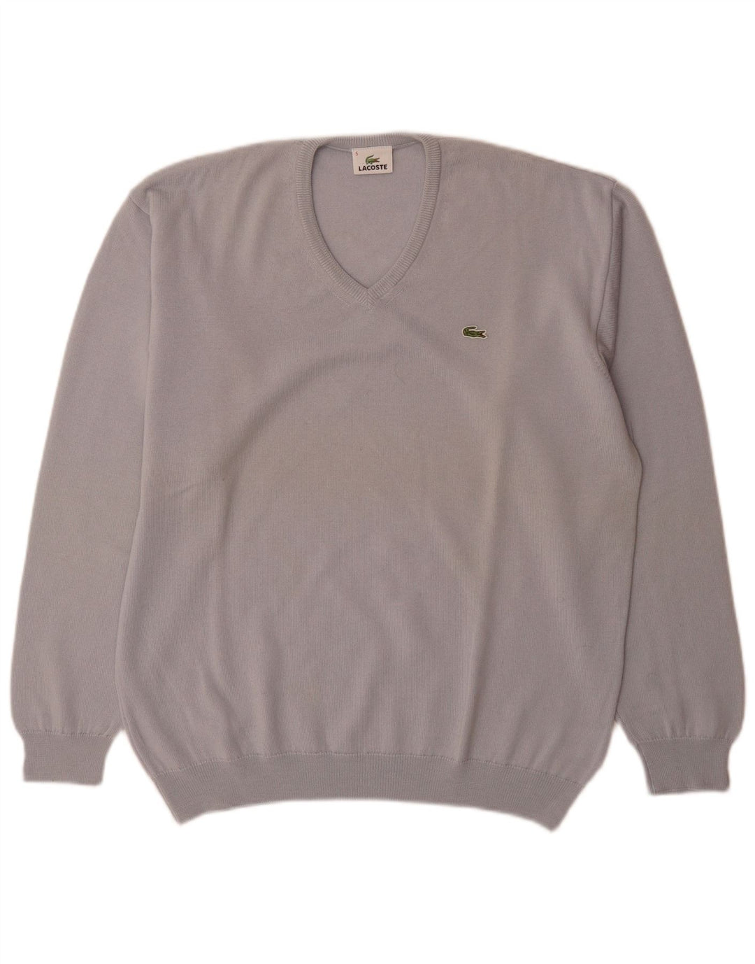 Lacoste Męski sweter z dekoltem w kształcie litery V, rozmiar 5, duży, niebieski, z dziewiczej wełny