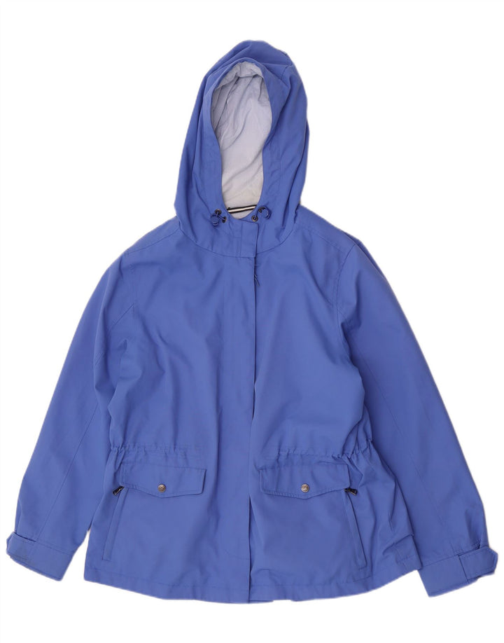 Crew Clothing Damska kurtka przeciwdeszczowa z kapturem UK 16, duża niebieska, poliester