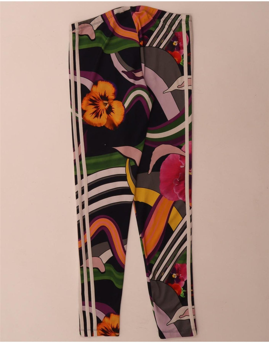Legginsy damskie Adidas UK 10, małe, wielobarwne, z kwiatowym poliestrem