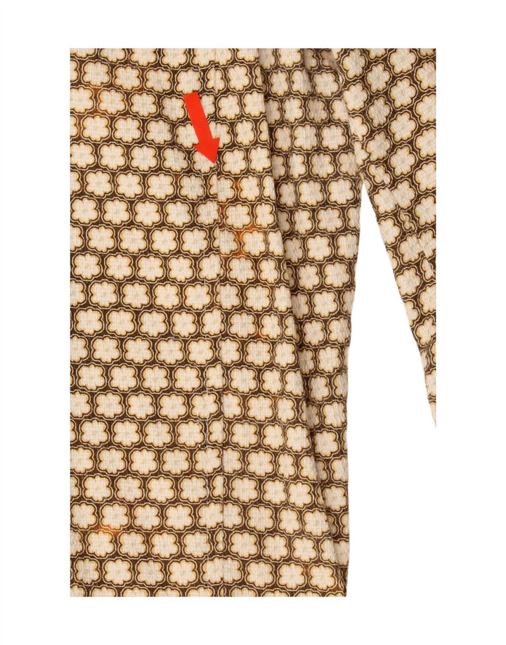 BADOO Womens 2 Button Blazer Jacket UK 10 Small Beige Floral Vintage Badoo and Second-Hand Badoo from Messina Hembry 