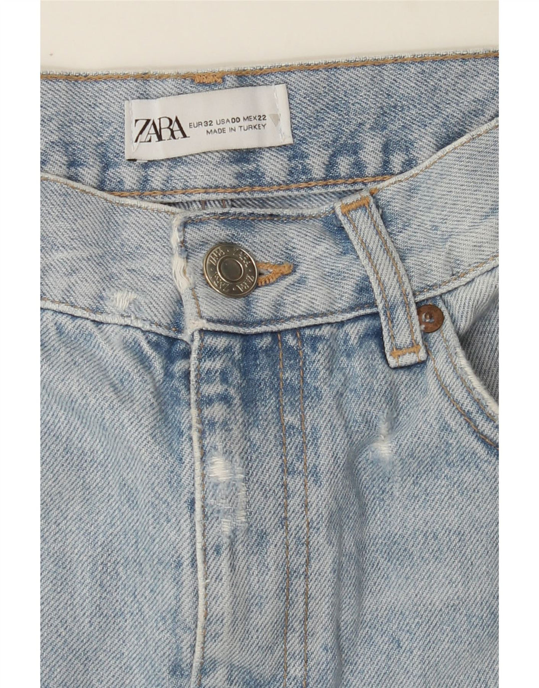 ZARA Womens Distressed Bootcut Jeans EU 32 2XS W22 L30 Blue Vintage Zara and Second-Hand Zara from Messina Hembry 