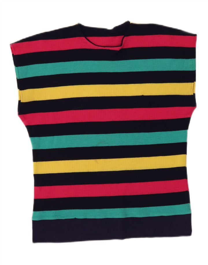 VINTAGE Womens Vest Top UK 14 Large Multicoloured Striped Vintage Vintage and Second-Hand Vintage from Messina Hembry 