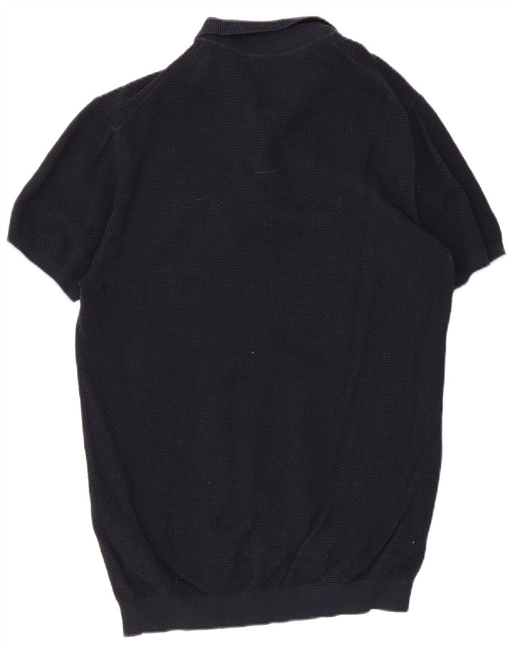 Męska koszulka polo Massimo Dutti, duża, granatowa, bawełniana