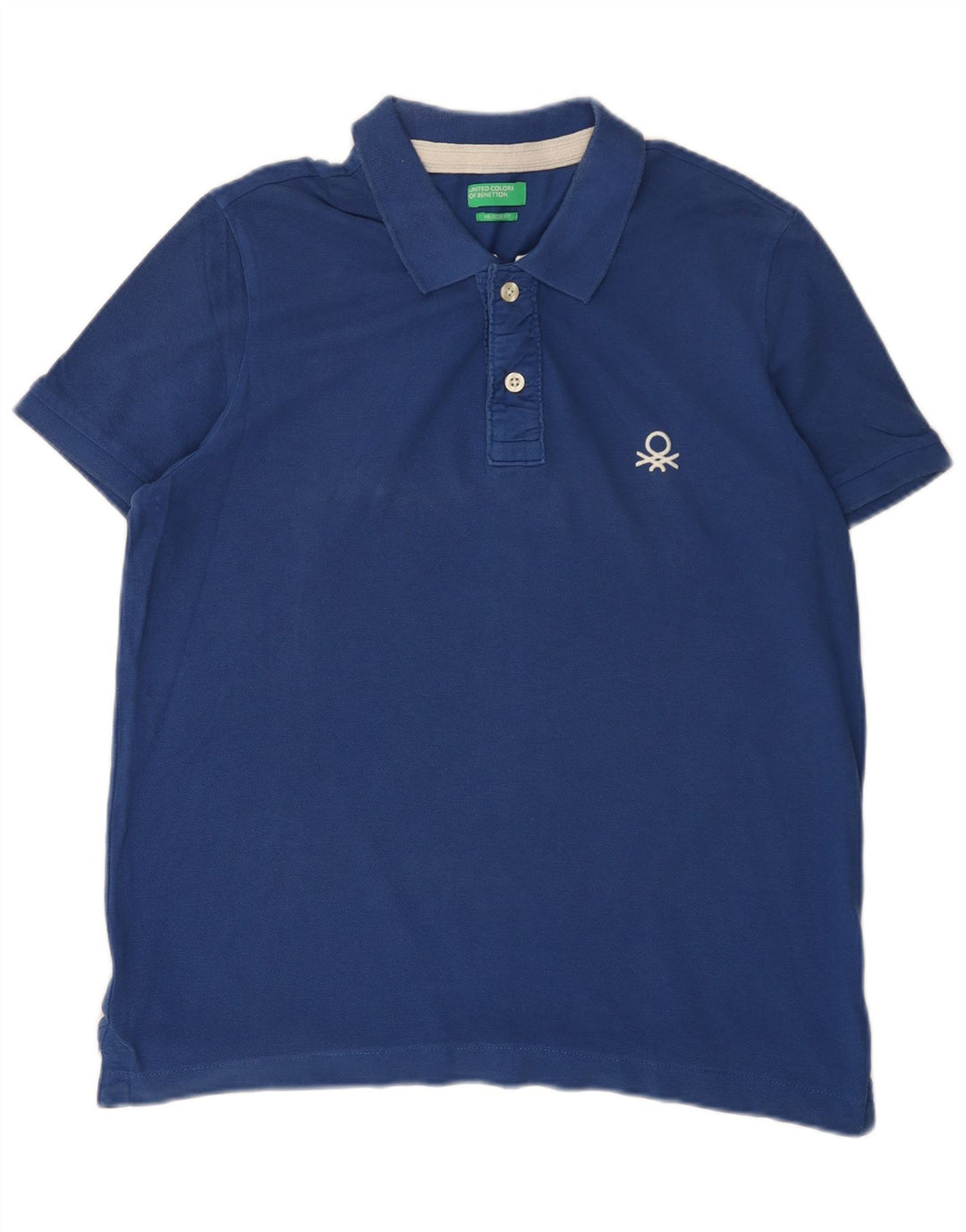 Męska koszulka polo Benetton Muscle XL, niebieska, bawełniana