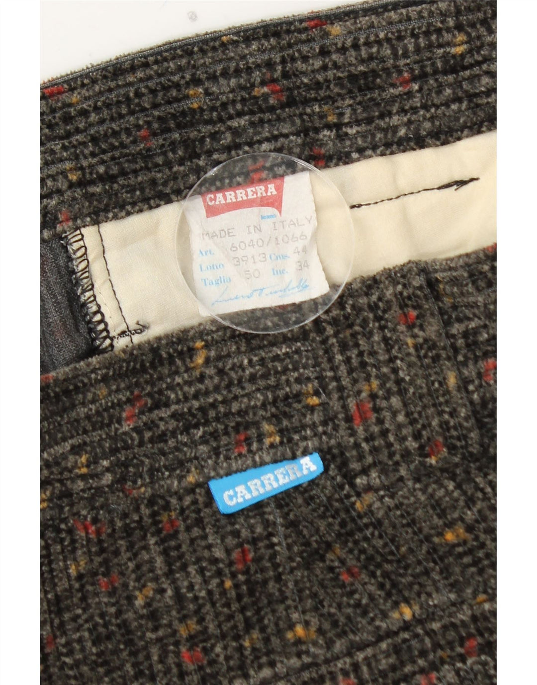 Damskie sztruksowe spodnie CARRERA z wysokim stanem IT 50 Large W34 L27 Szare