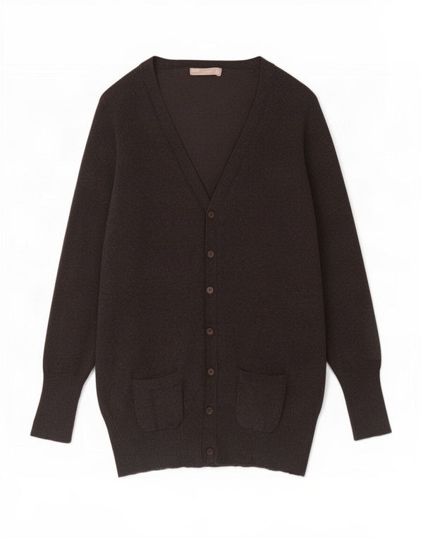 Zara Womens Longline Cardigan Sweater UK 16 Large Grey Cotton