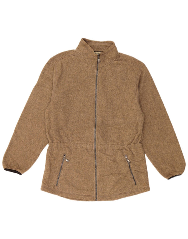 EDDIE BAUER Womens Fleece Jacket UK 14 Medium Brown Polyester