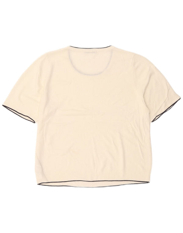 Marks & Spencer Damski klasyczny sweter z dekoltem w łódkę UK 20 2XL Biały