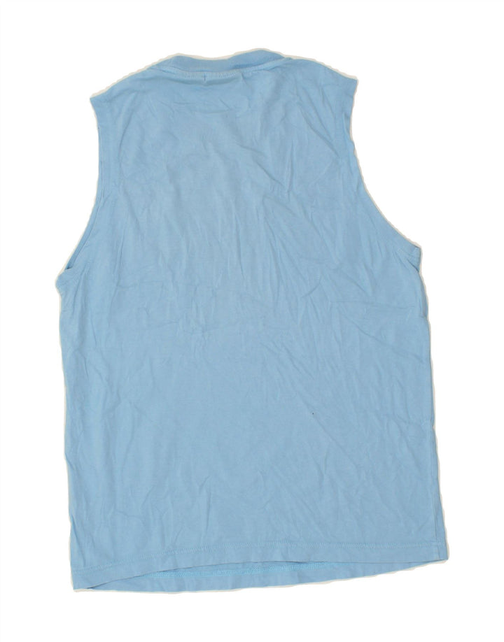 FILA Mens Graphic Vest Top Small Blue Cotton Vintage Fila and Second-Hand Fila from Messina Hembry 