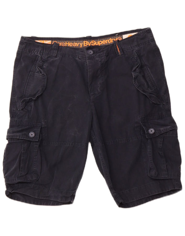 Męskie spodenki cargo SUPERDRY XL W38, granatowe, bawełniane