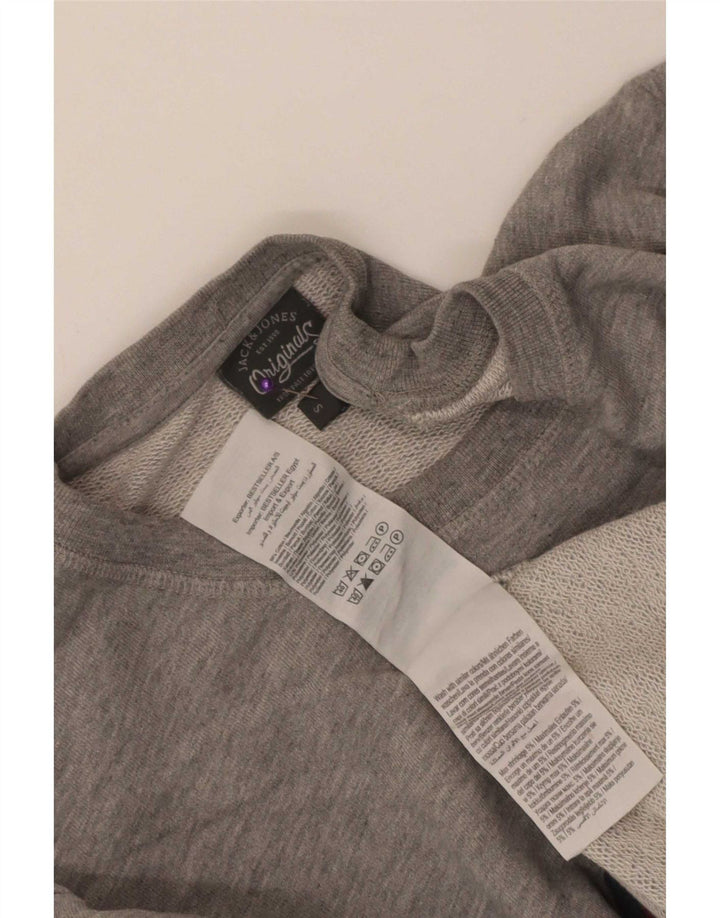Męska bluza z grafiką Jack & Jones, mała, szara, bawełniana
