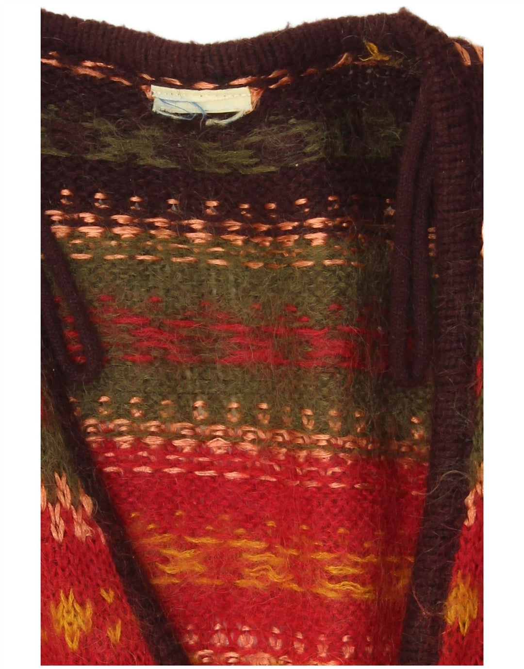 Sweter damski VINTAGE UK 14, duże, wielokolorowe paski