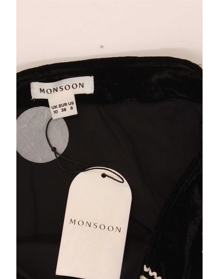 Damska spódniczka mini Monsoon UK 10 Small W27 Czarny kwiatowy poliester