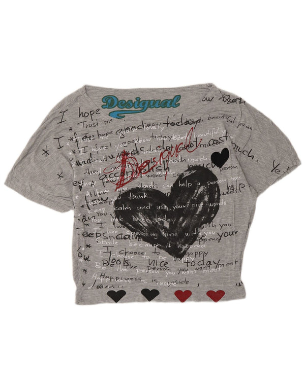 Damska koszulka graficzna Desigual Top UK 14 Medium Grey