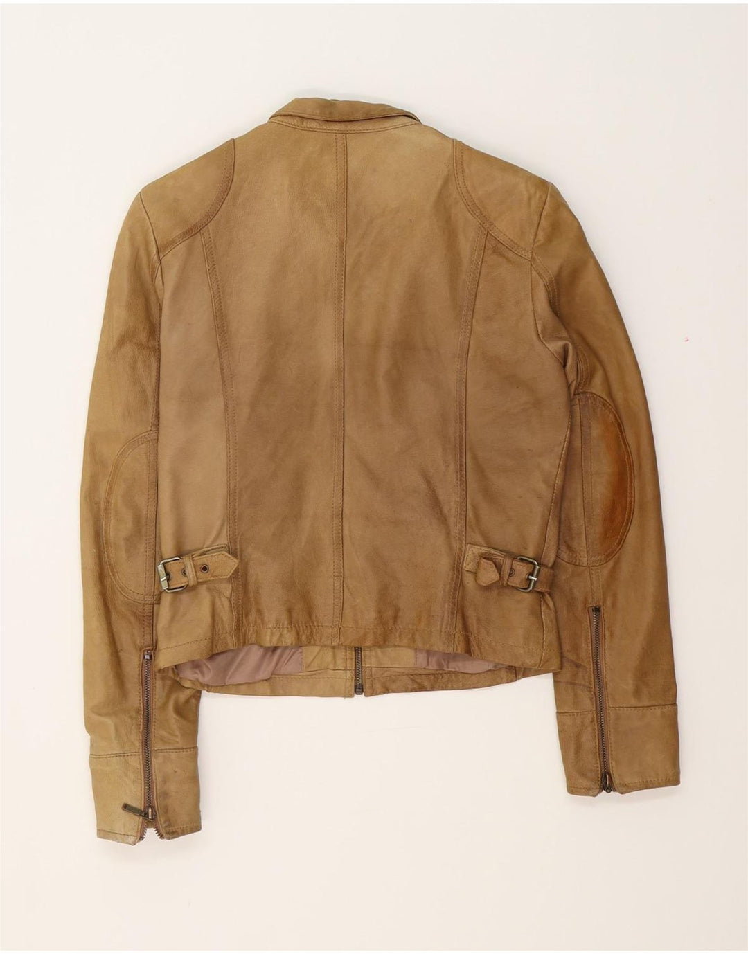 CONBIPEL Womens Leather Jacket IT 42 Medium Brown Leather