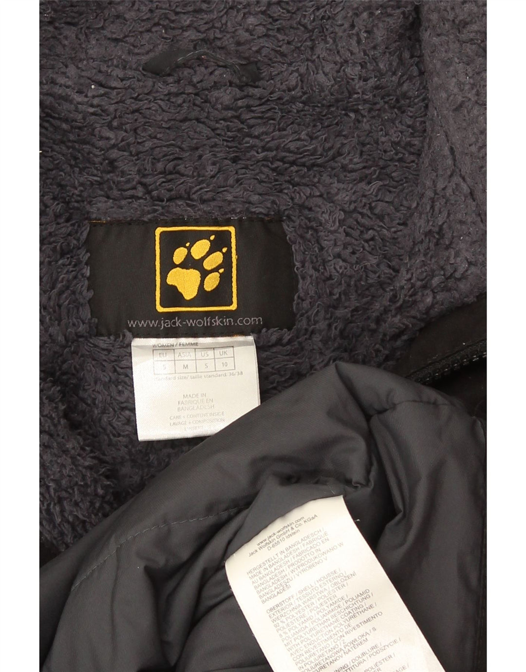 Damski płaszcz wiatrówkowy Jack Wolfskin UK 10, mały, czarny poliester