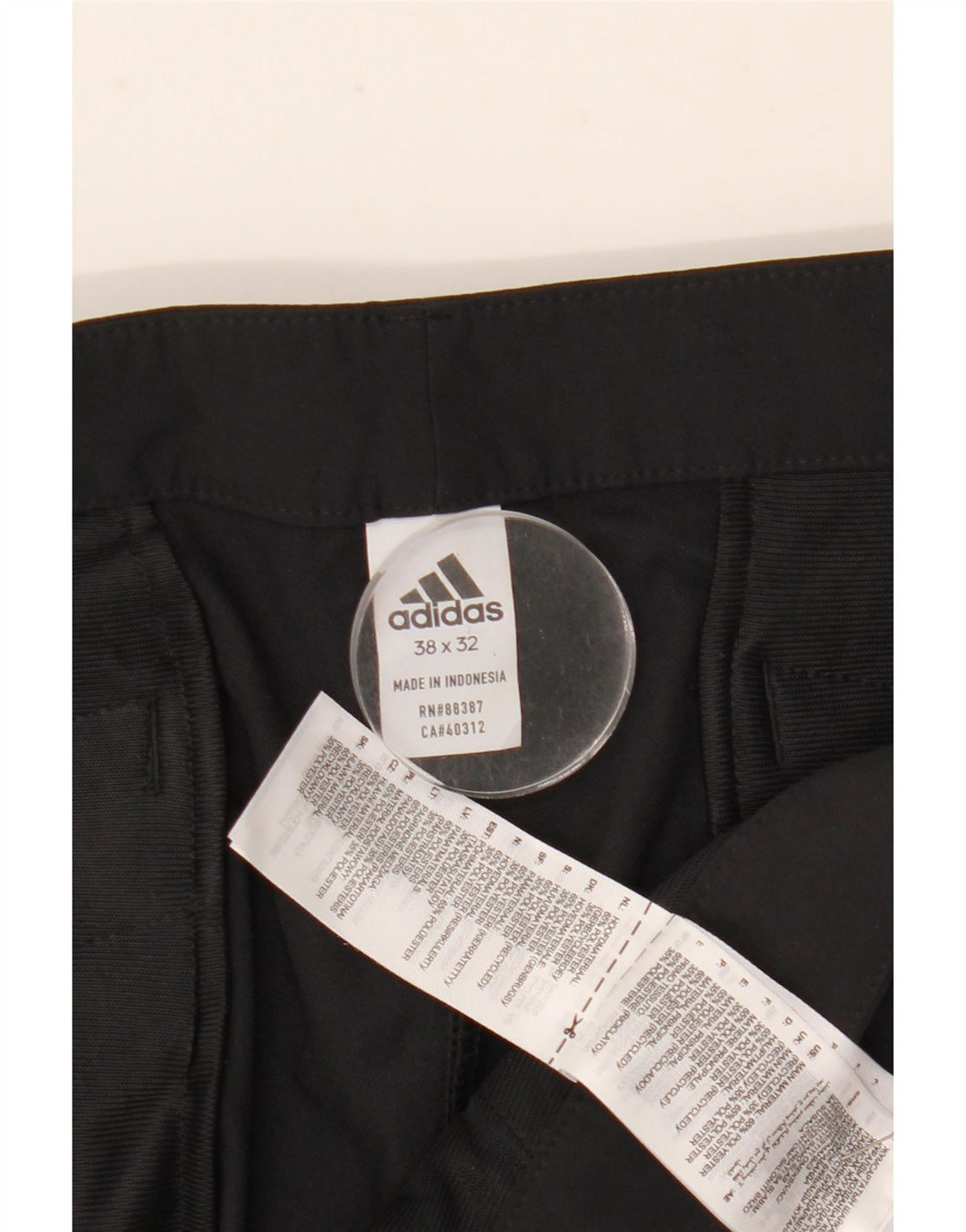 Adidas Męskie spodnie Chino Slim W38 L32 Czarny poliester