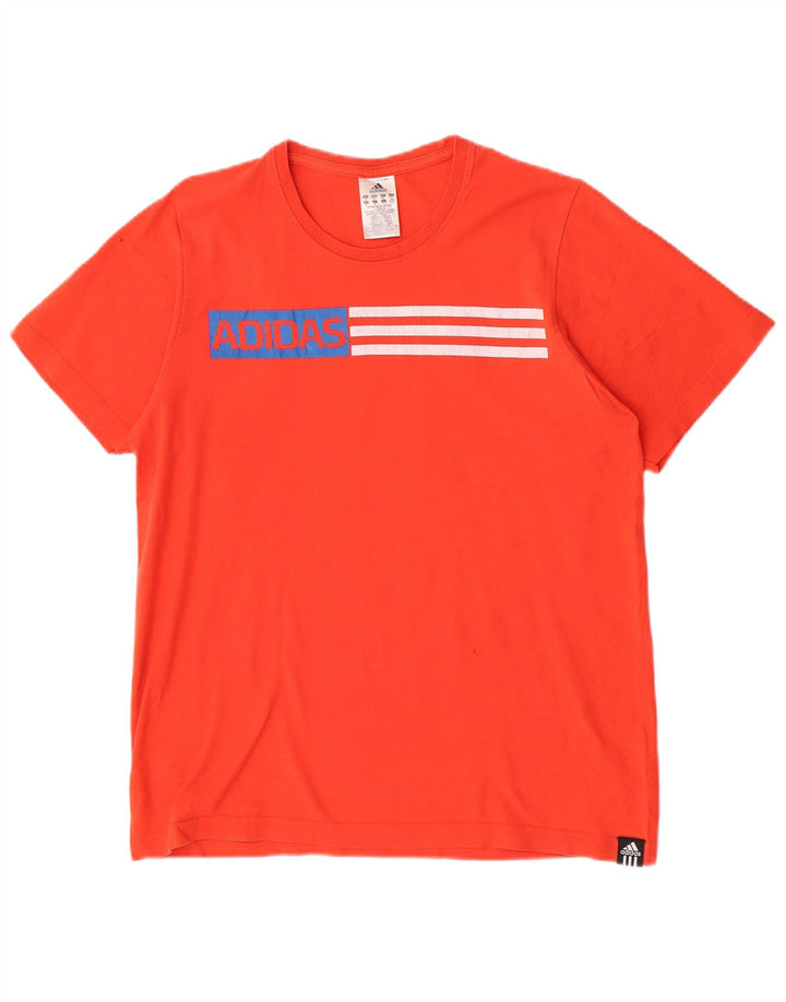 Męska koszulka z grafiką Adidas, średnia, czerwona bawełna