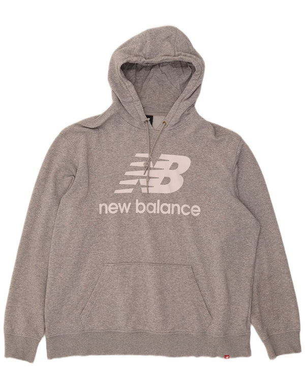 Męski sweter z kapturem New Balance 2XL, szary, bawełniany