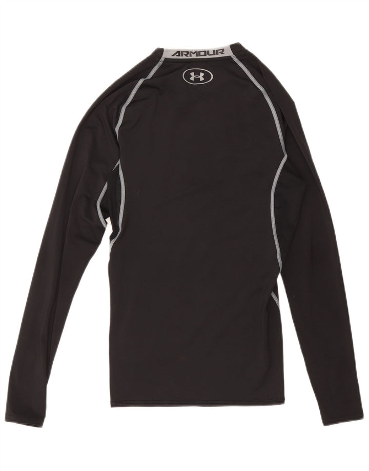 Męski top Under Armour Heat Gear z grafiką, długim rękawem, mały, czarny poliester