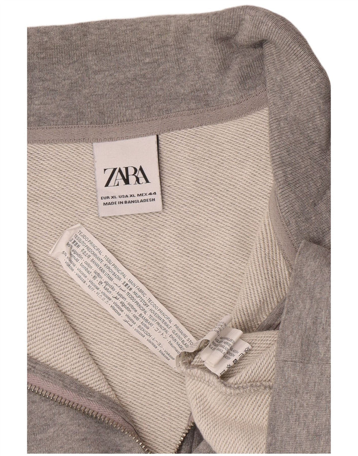 Męska bluza Zara z zamkiem błyskawicznym XL, szara, bawełniana