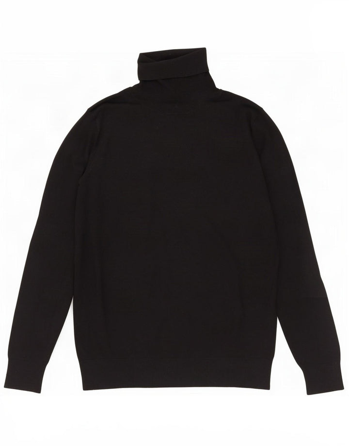 Sweter damski Massimo Dutti z wywijanym dekoltem UK 14, duży, czarny jedwab
