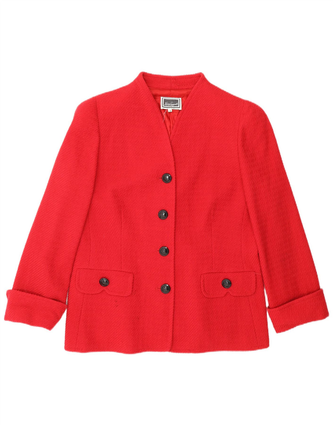 LUISA SPAGNOLI Womens 4 Button Blazer Jacket IT 48 XL Red Wool