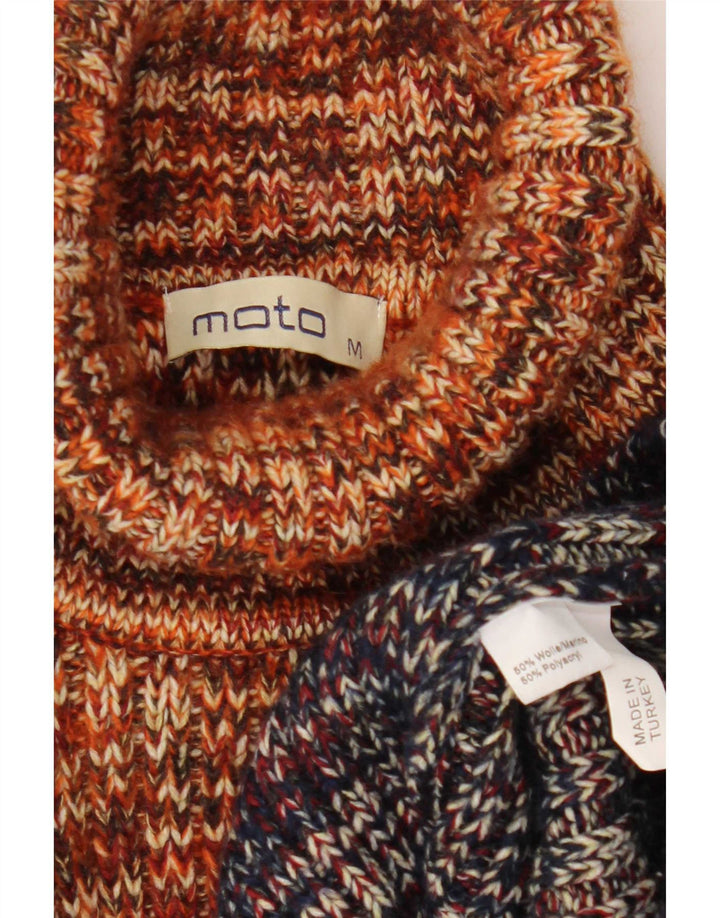 Męski sweter Moto z golfem i średnim wielobarwnym blokiem kolorów