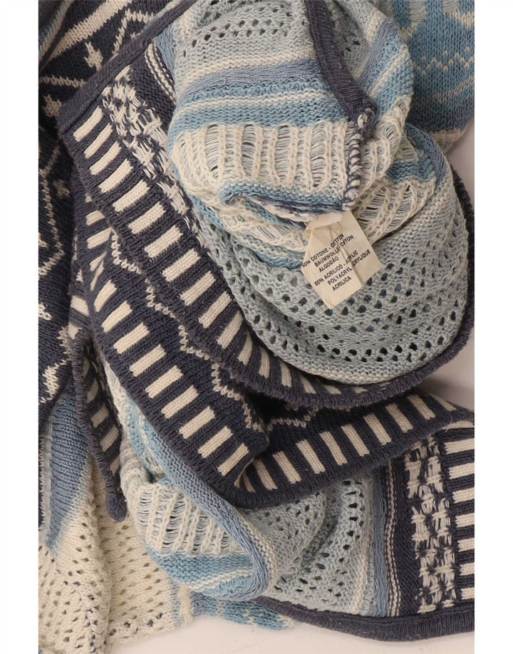 Sweter damski w stylu vintage z dekoltem w łódkę, UK 12, średnie, wielokolorowe paski