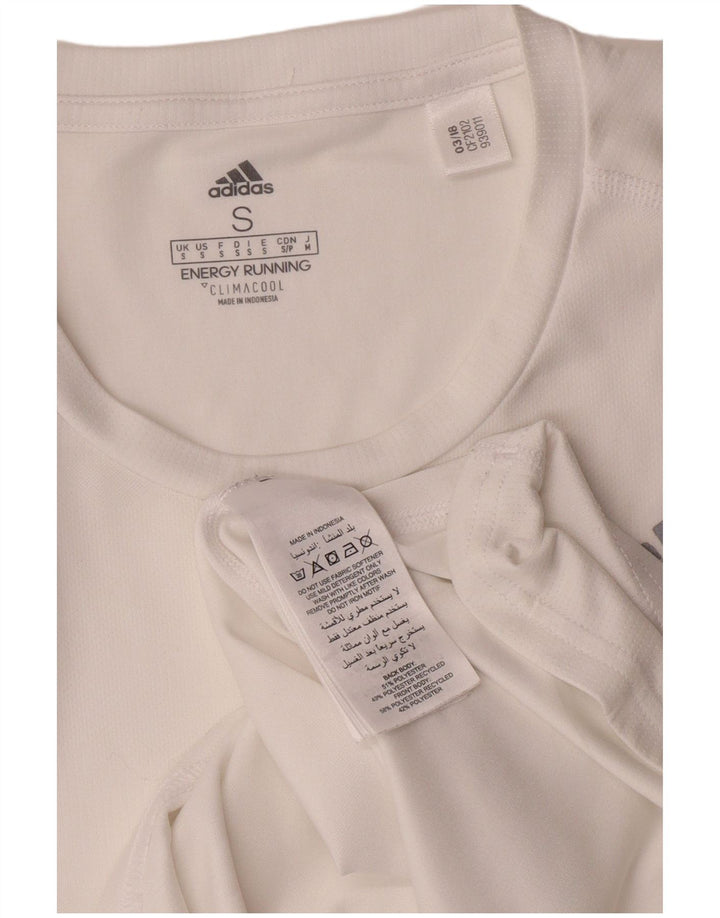Adidas Męski T-shirt Top Mały Biały Poliester
