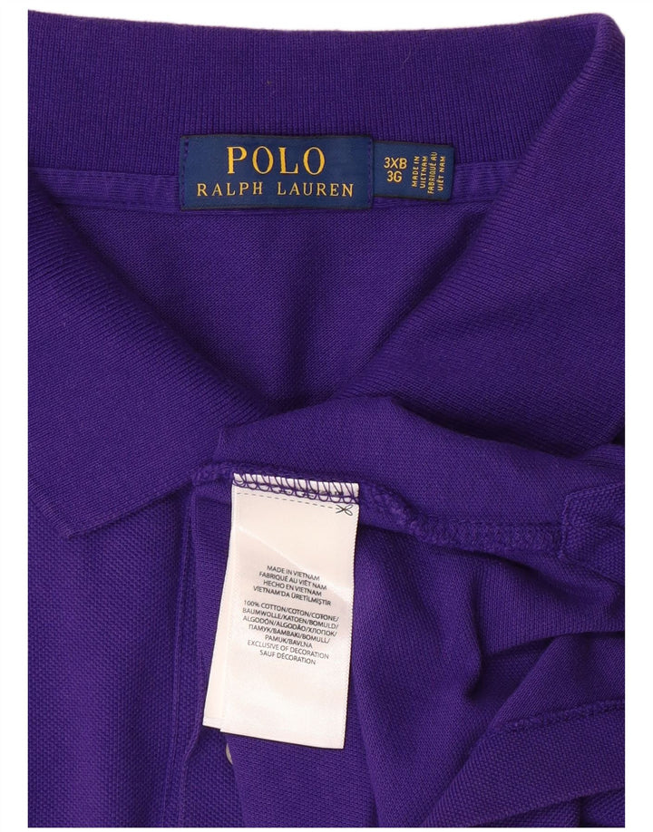POLO RALPH LAUREN Męska koszulka polo 3XL, fioletowa bawełna