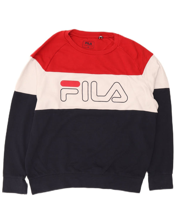 Fila Mens Graphic Sweatshirt Jumper UK 14 Medium Multicoloured Colourblock