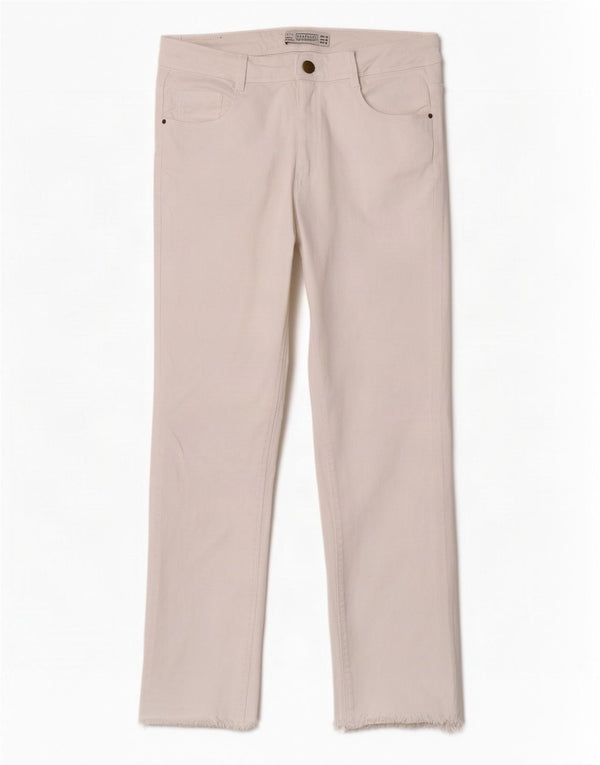 Damskie jeansy Zara Trafaluc Cropped EU 40 Medium W30 L23 Białe
