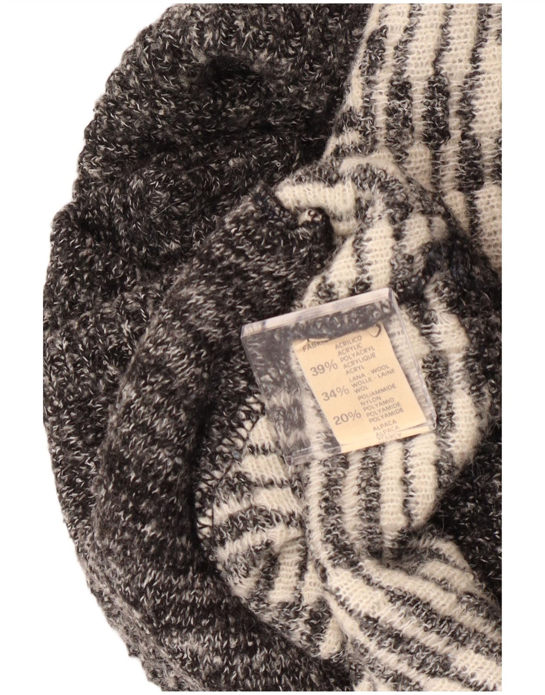 Vintage męski sweter rozpinany XL szary geometryczny akryl