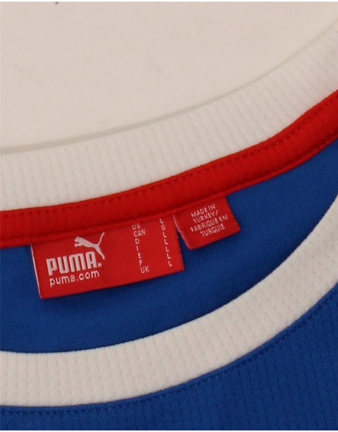 Męski T-shirt Puma Italia z grafiką, duży, niebieski, z blokami kolorów