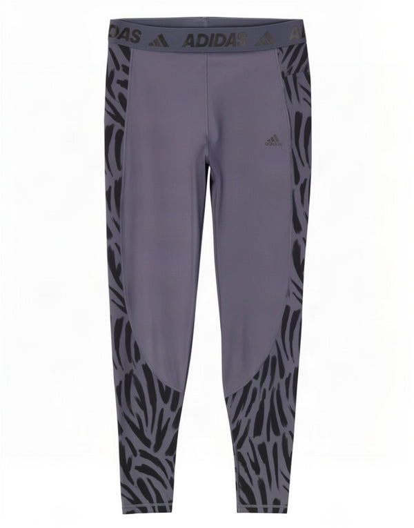 Damskie legginsy Adidas Tech Fit Graphic UK 20/22 XL Granatowy nadruk zwierzęcy